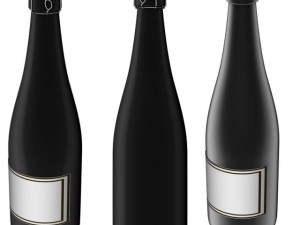wine black bottle 750 ml 253 oz 3Dモデル