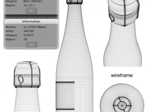 wine black bottle 750 ml 253 oz Model 3D