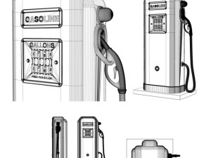 old pump for gasoline 3D Model