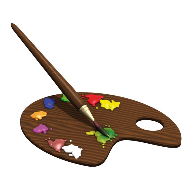 palette and brush painter 3Dモデル .c4d .max .obj .3ds .fbx .stl .blend 