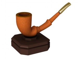 pipe wood with base capital 3D Model