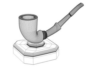 pipe wood with base capital 3D Model