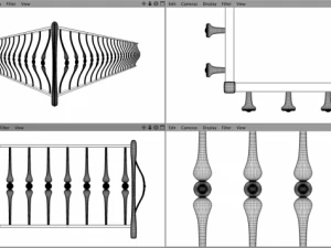 railing 01 corner 3D Model