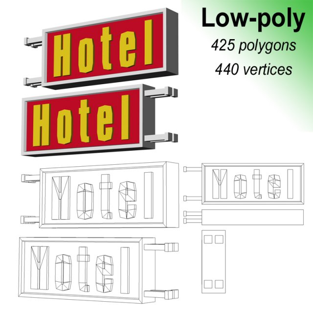signal hotel Model 3D .c4d .max .obj .3ds .fbx .stl .blend 