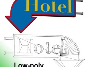 sign hotel arrow 3D Model