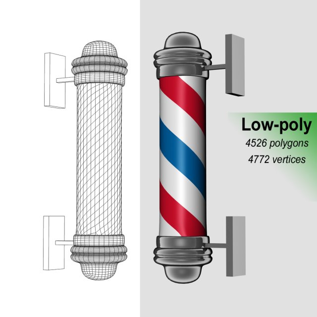 column teaches barber Modèle 3D .c4d .max .obj .3ds .fbx .stl .blend 