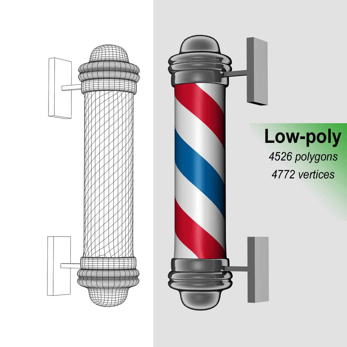 column teaches barber 3D Model .c4d .max .obj .3ds .fbx .stl .blend 