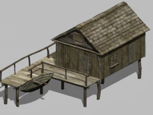 maison de p&ecirc;cheur Modèle 3D