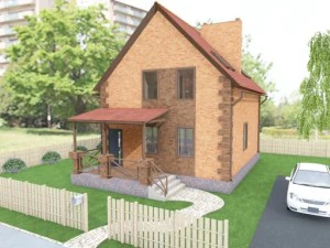 &ccedil;atı katı olan k&uuml;&ccedil;&uuml;k ev 3D Model