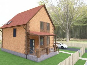 small house with attic 3D Model