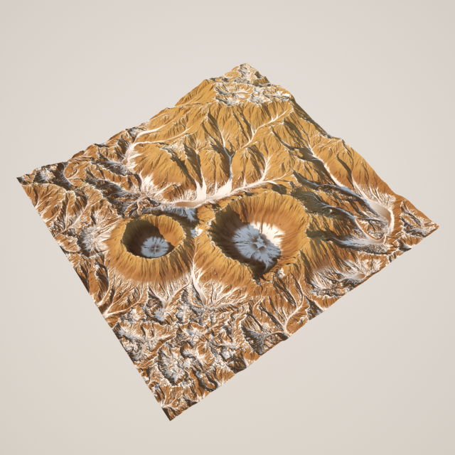 high poly 3d crater mountain and texture 3D Model .c4d .max .obj .3ds .fbx .stl .blend 