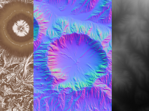 high poly 3d crater mountain and texture 3D Model