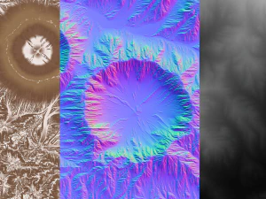 high poly 3d crater mountain and texture 3D Model