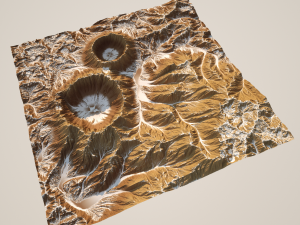 high poly 3d crater mountain and texture 3D Model