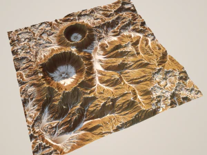 high poly 3d crater mountain and texture 3D Model