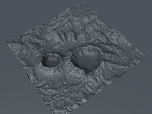 high poly 3d crater mountain and texture 3D Model