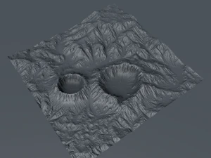 high poly 3d crater mountain and texture 3D Model