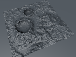 high poly 3d crater mountain and texture 3D Model
