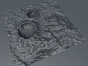 high poly 3d crater mountain and texture 3D Model
