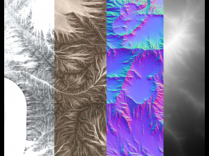 high poly 3d mountain and texture 3D Модель