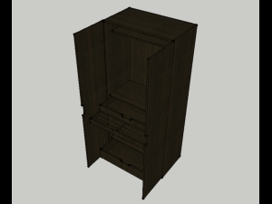wooden wardrobe 3D Model