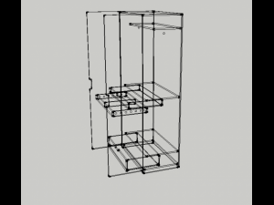 wooden wardrobe 3D Model