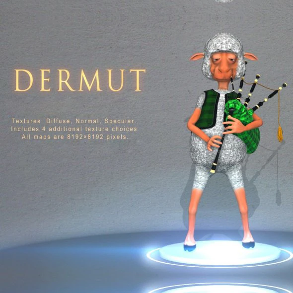 Dermut-Schaf-Taschenpapier 3D Modell .c4d .max .obj .3ds .fbx .stl .blend 