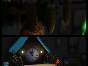 christmas cuckoo clock 3D Model