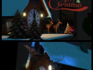 christmas cuckoo clock 3D Model