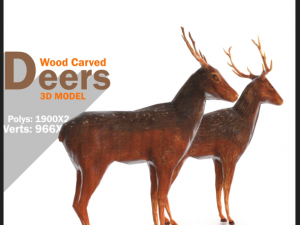 wood carved deers 3D 모델