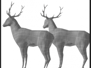 wood carved deers 3D 모델