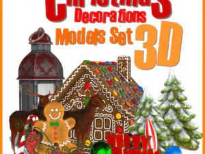 zestaw modeli ozd&oacute;b choinkowych Model 3D