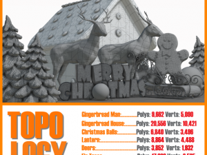 christmas decorations models set Model 3D