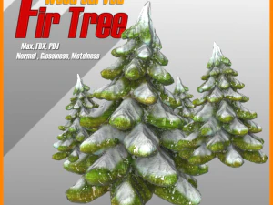 hout gesneden dennenboom 3D Model