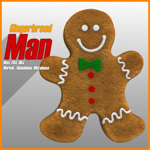 gingerbread man Modelo 3D .c4d .max .obj .3ds .fbx .stl .blend 