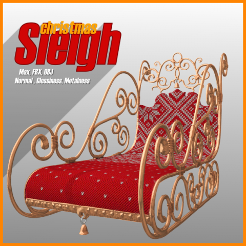 sleigh 3D-Modell .c4d .max .obj .3ds .fbx .stl .blend 