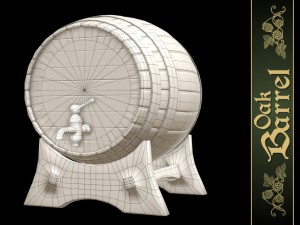oak barrel Modelo 3D