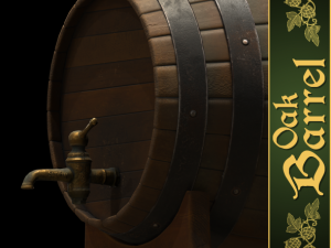 oak barrel Modelo 3D