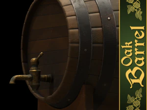 oak barrel 3D Model