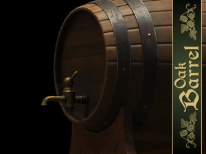 oak barrel Modelo 3D
