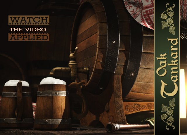 oak tankard 3D Model .c4d .max .obj .3ds .fbx .stl .blend 