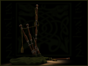 old scottish bagpipe Modello 3D