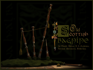old scottish bagpipe Modello 3D