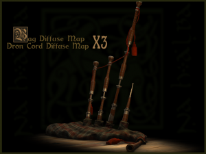 old scottish bagpipe Modello 3D