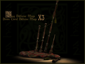 old scottish bagpipe Modello 3D