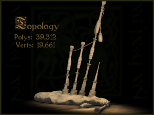 old scottish bagpipe Modello 3D