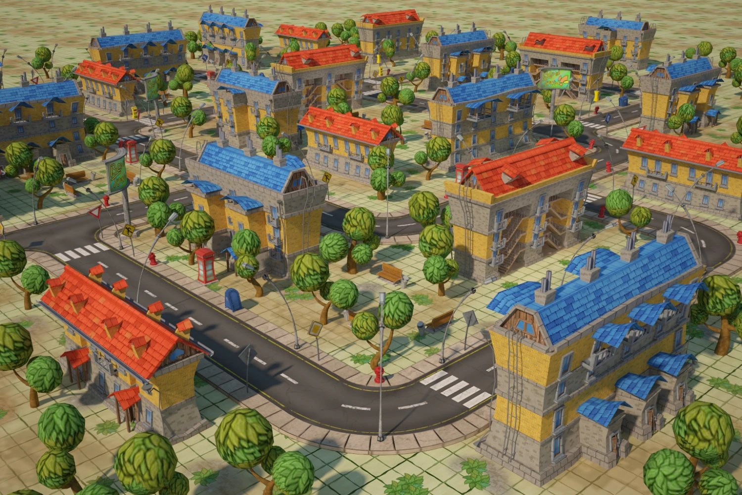 plier la ville Modèle 3D .c4d .max .obj .3ds .fbx .stl .blend 