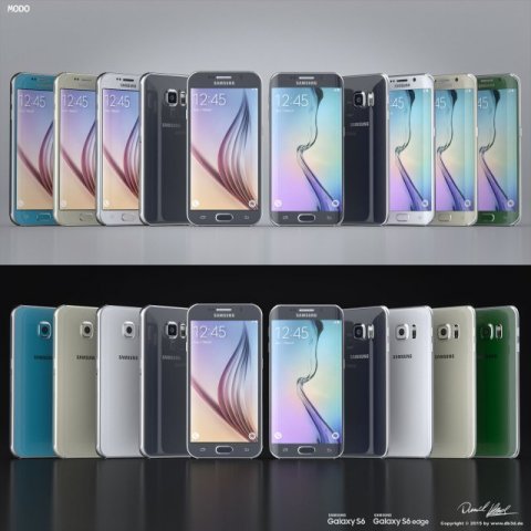 samsung galaxy s6s6 edge all colors modo octane 3D Модель .c4d .max .obj .3ds .fbx .stl .blend 