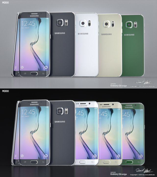 samsung galaxy s6 edge all colors modo octane Modello 3D .c4d .max .obj .3ds .fbx .stl .blend 