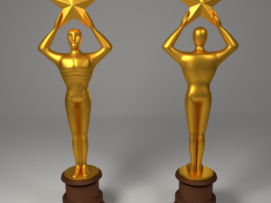 gold award statue 3D 모델